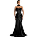 Elegant Halter Neck Satin Dress