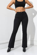 Women's Solid Color Flared Wide-Leg Jeans