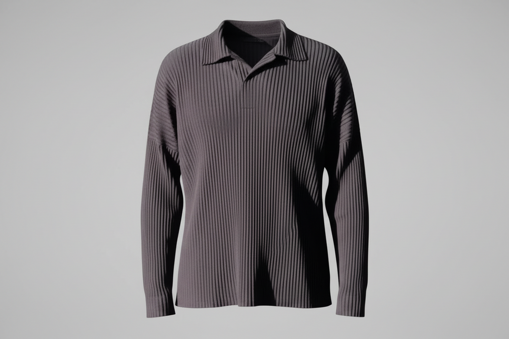 Men's Casual Pleated Long-sleeved Top