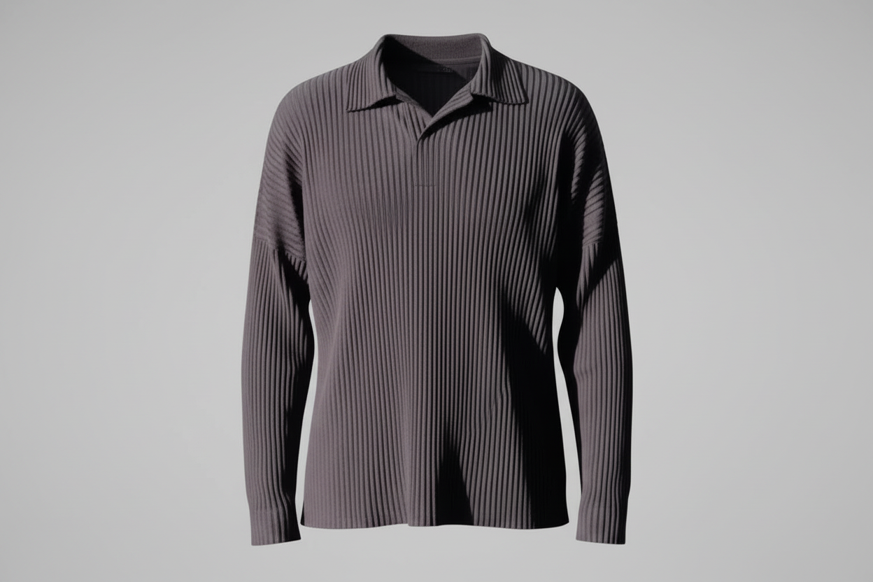 Men's Casual Pleated Long-sleeved Top