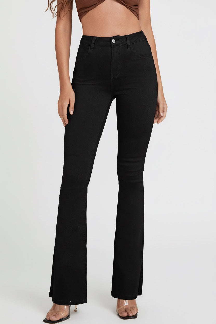 High Elastic Highwaisted Black And White Flared Pants That Slim The Figure